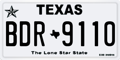 TX license plate BDR9110