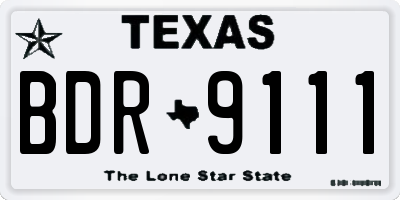 TX license plate BDR9111