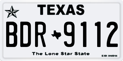 TX license plate BDR9112
