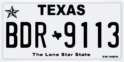 TX license plate BDR9113