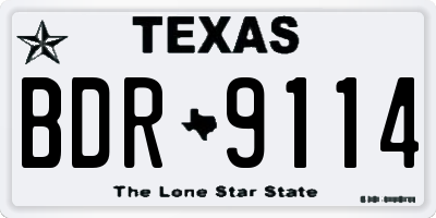 TX license plate BDR9114