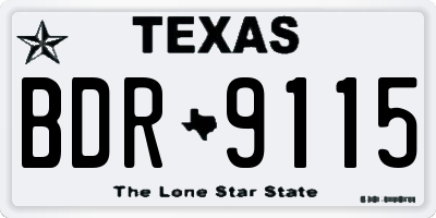 TX license plate BDR9115