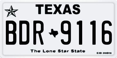 TX license plate BDR9116
