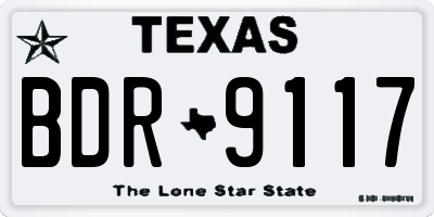 TX license plate BDR9117