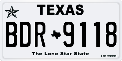 TX license plate BDR9118