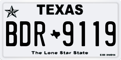 TX license plate BDR9119