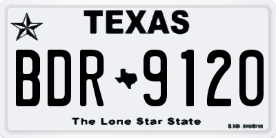 TX license plate BDR9120