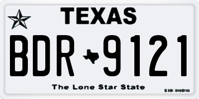 TX license plate BDR9121