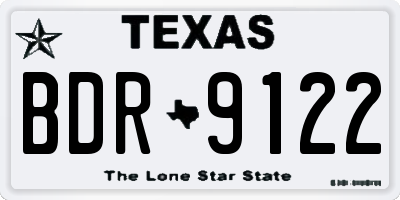 TX license plate BDR9122