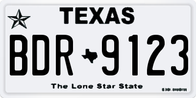 TX license plate BDR9123