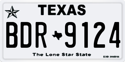 TX license plate BDR9124