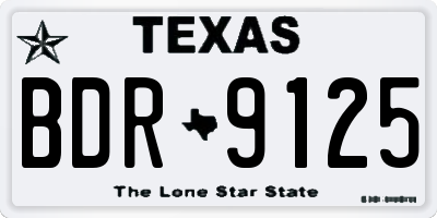 TX license plate BDR9125