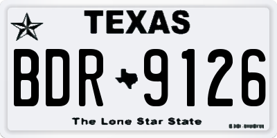 TX license plate BDR9126