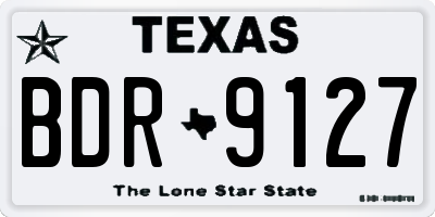 TX license plate BDR9127