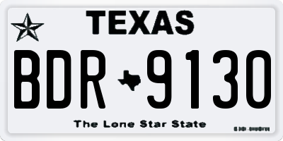 TX license plate BDR9130