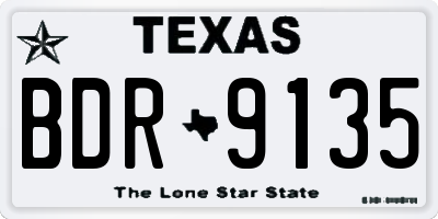 TX license plate BDR9135