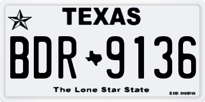 TX license plate BDR9136