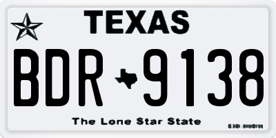 TX license plate BDR9138
