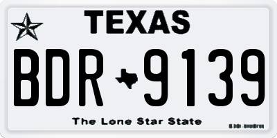 TX license plate BDR9139