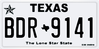 TX license plate BDR9141