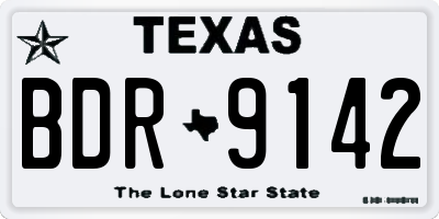 TX license plate BDR9142