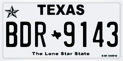 TX license plate BDR9143