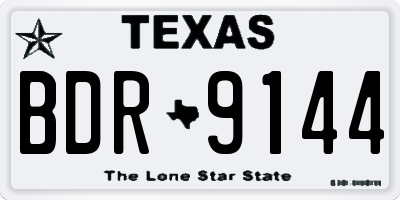 TX license plate BDR9144
