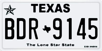 TX license plate BDR9145