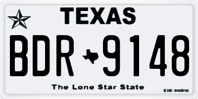 TX license plate BDR9148