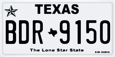 TX license plate BDR9150