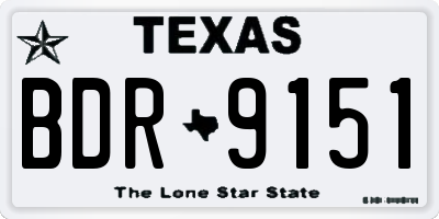 TX license plate BDR9151