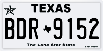 TX license plate BDR9152