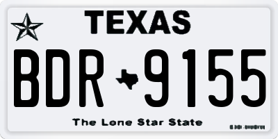 TX license plate BDR9155
