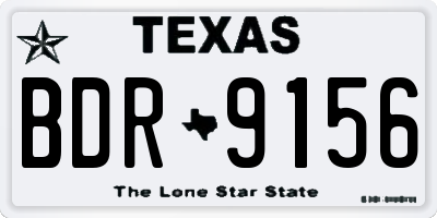 TX license plate BDR9156