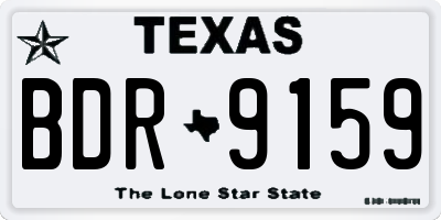 TX license plate BDR9159