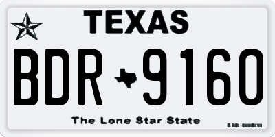TX license plate BDR9160