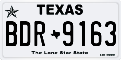 TX license plate BDR9163