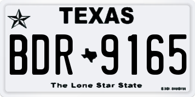 TX license plate BDR9165