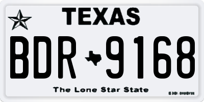 TX license plate BDR9168