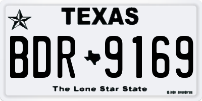 TX license plate BDR9169