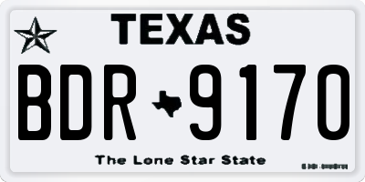 TX license plate BDR9170