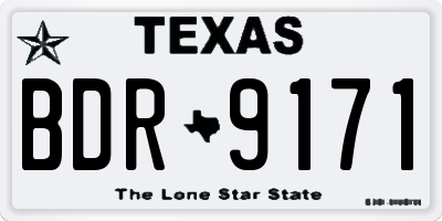 TX license plate BDR9171