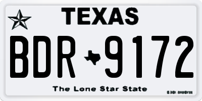 TX license plate BDR9172