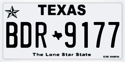TX license plate BDR9177