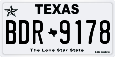 TX license plate BDR9178