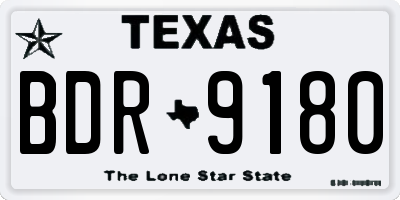 TX license plate BDR9180
