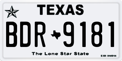 TX license plate BDR9181