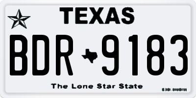 TX license plate BDR9183