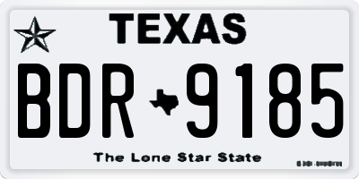 TX license plate BDR9185