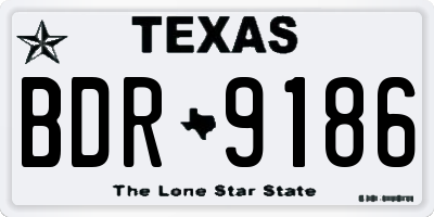 TX license plate BDR9186